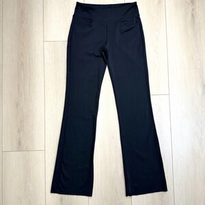 Womens Black Stretch Bootcut Pants Size Small High Rise Pull On Athletic Casual
